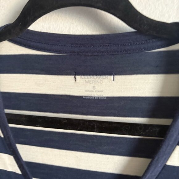 Icebreaker Sz S Strip Coastal Nautical Wool Casual Relaxed Dress - Picture 3 of 10